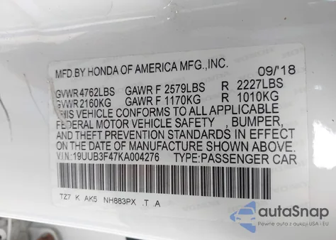 2019 Acura Tlx Tech Pkg из США, поврежденный, VIN 19UUB3F47KA004276